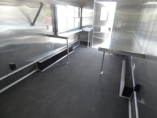 8.5' x 16' Concession Trailer Silver Frost Catering Event