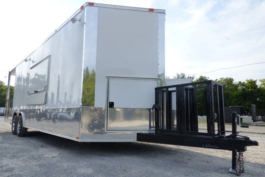 8.5' x 26' Concession Food Trailer White With Appliances