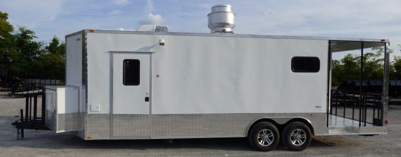 8.5' x 26' Concession Food Trailer White With Appliances