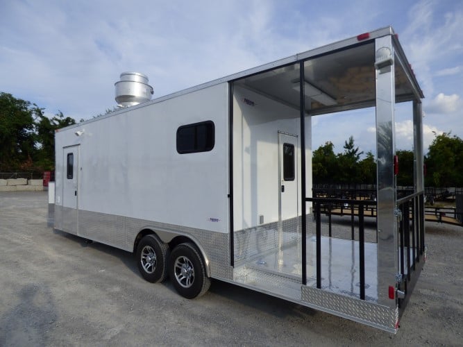 8.5' x 26' Concession Food Trailer White With Appliances