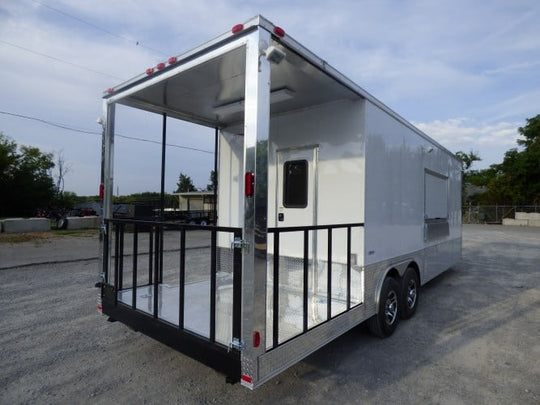 8.5' x 26' Concession Food Trailer White With Appliances