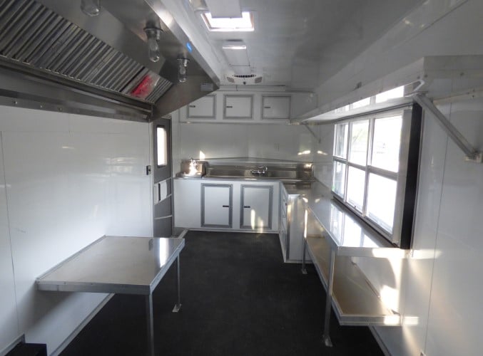 8.5' x 26' Concession Food Trailer White With Appliances