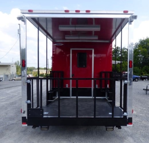 8.5' x 26' Concession Food Trailer Red With Appliances