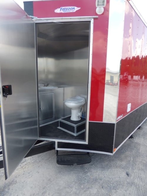 8.5' x 26' Concession Food Trailer Red Catering Event