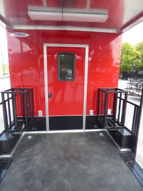 8.5' x 26' Concession Food Trailer Red With Appliances