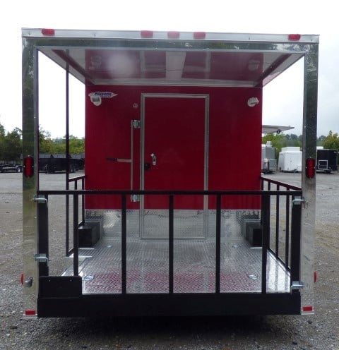 8.5' x 21' Victory Red Event Catering Concession Food Trailer