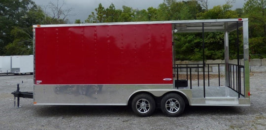 8.5' x 21' Victory Red Event Catering Concession Food Trailer