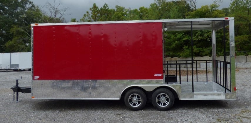 8.5' x 21' Victory Red Event Catering Concession Food Trailer