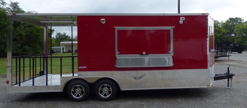 8.5' x 21' Victory Red Event Catering Concession Food Trailer