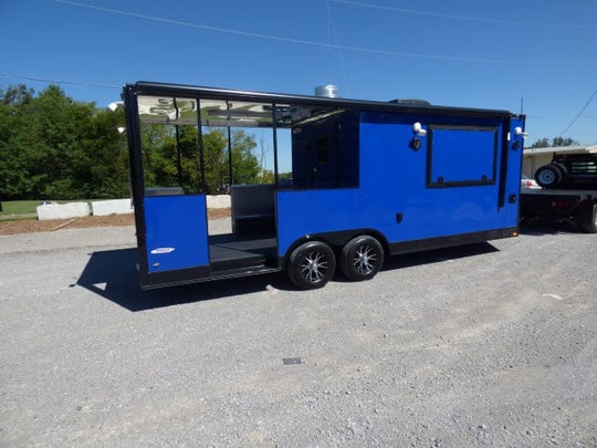 8.5' x 22' Cobalt Blue BBQ Event Catering Concession Food Trailer