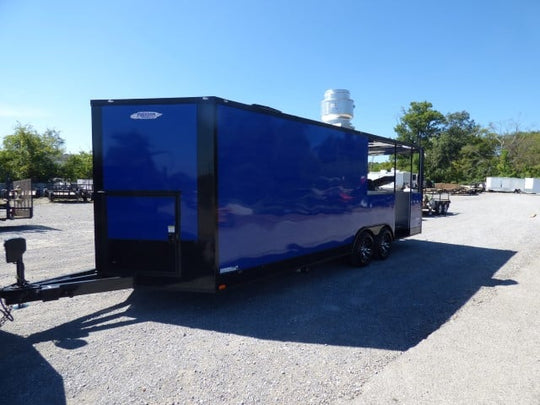 8.5' x 22' Cobalt Blue BBQ Event Catering Concession Food Trailer