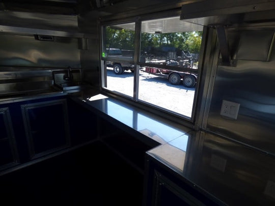 8.5' x 22' Cobalt Blue BBQ Event Catering Concession Food Trailer