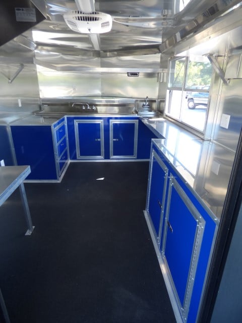 8.5' x 22' Cobalt Blue BBQ Event Catering Concession Food Trailer