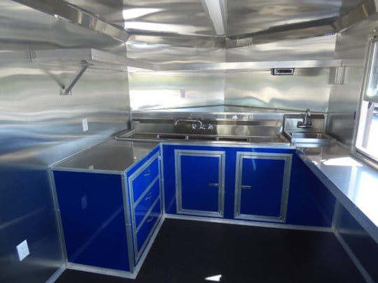 8.5' x 22' Cobalt Blue BBQ Event Catering Concession Food Trailer