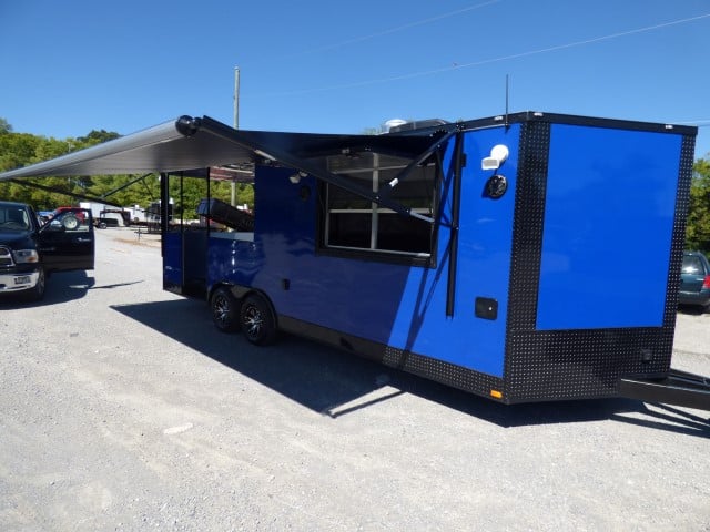 8.5' x 22' Cobalt Blue BBQ Event Catering Concession Food Trailer