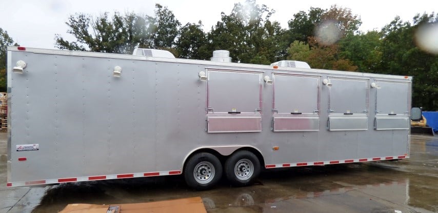 8.5' x 30' Grey Concession Food Trailer With Appliances