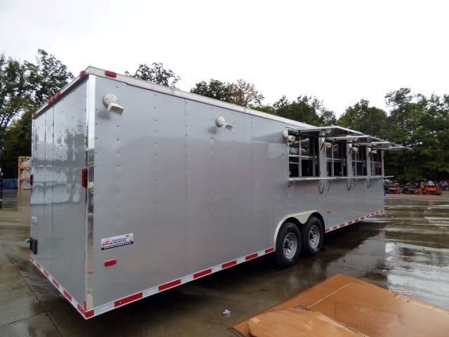 8.5' x 30' Grey Concession Food Trailer With Appliances