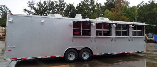 8.5' x 30' Silver Frost Concession Food Trailer With Appliances