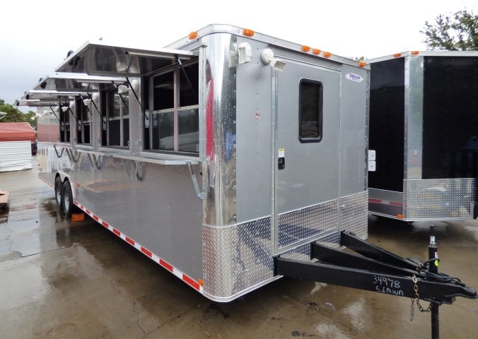 8.5' x 30' Silver Frost Concession Food Trailer With Appliances