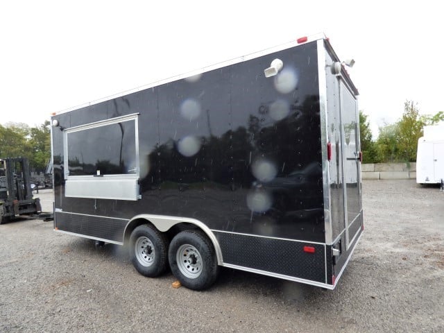 8.5' x 18' Black Catering Event Concession Food Trailer