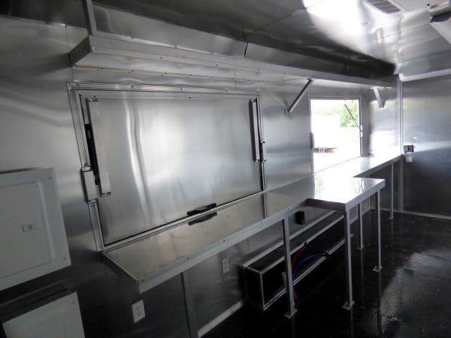 8.5' x 18' Black Catering Event Concession Food Trailer