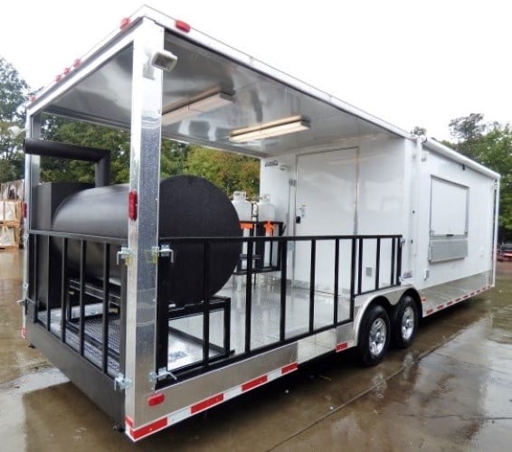 8.5' x 28' Concession Trailer White With Appliances