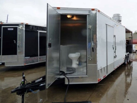 8.5' x 28' Concession Trailer White With Appliances