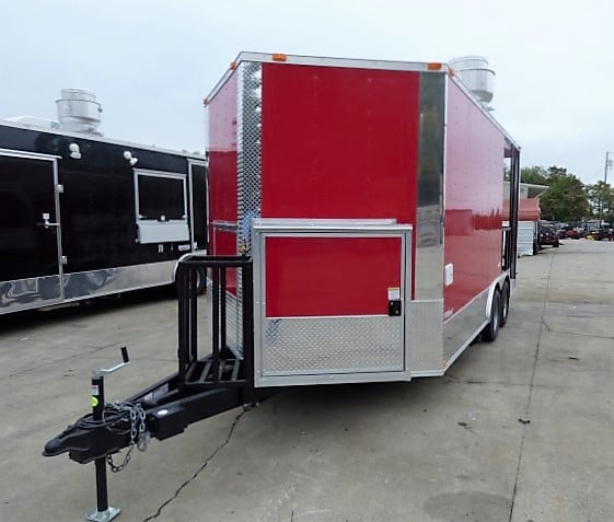 8.5' x 16' Concession Food Trailer Red BBQ Event Catering