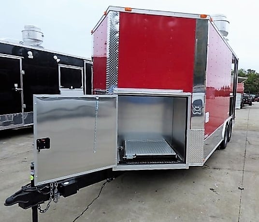 8.5' x 16' Concession Food Trailer Red BBQ Event Catering