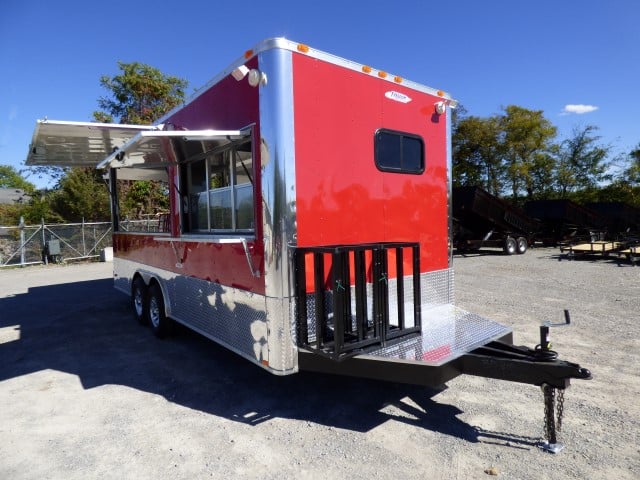 8.5' x 20' Concession Food Trailer Red Catering Event