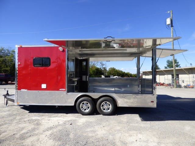 8.5' x 20' Concession Food Trailer Red Catering Event