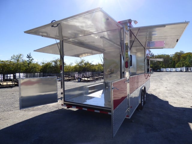 8.5' x 20' Concession Food Trailer Red Catering Event