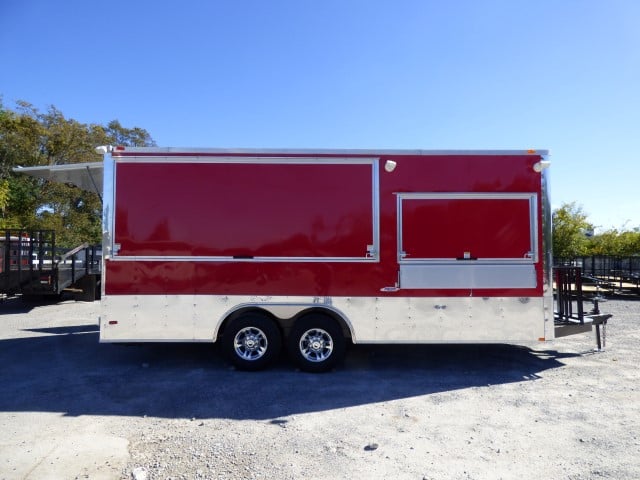 8.5' x 20' Concession Food Trailer Red Catering Event