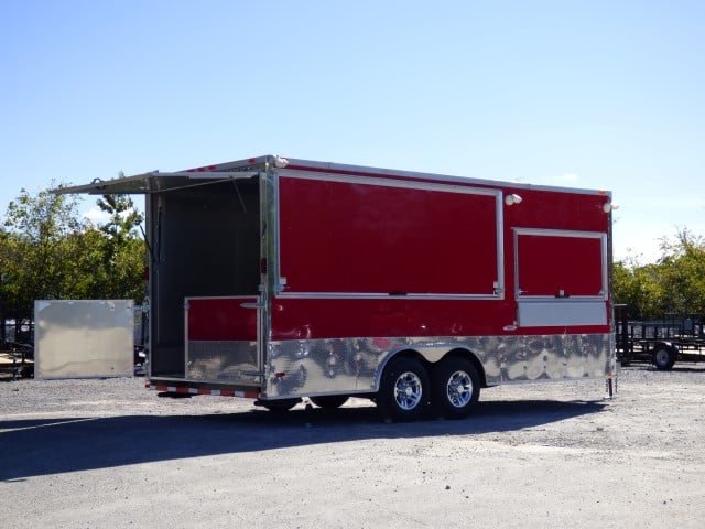 8.5' x 20' Concession Food Trailer Red Catering Event