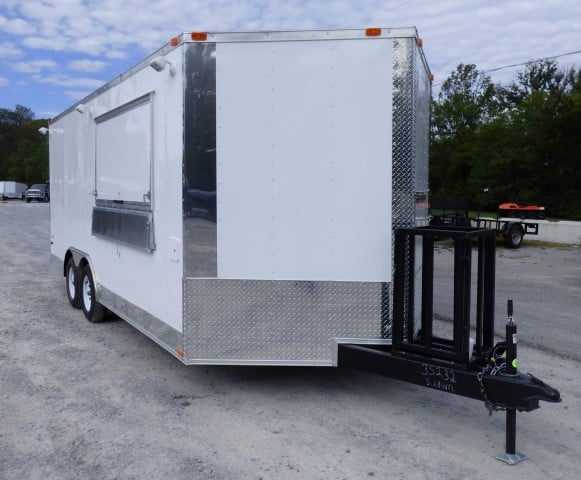 8.5' x 18' White Event Catering Concession Food Trailer