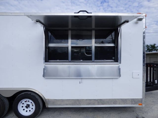 8.5' x 18' White Event Catering Concession Food Trailer