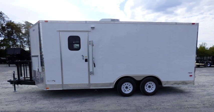 8.5' x 18' White Event Catering Concession Food Trailer