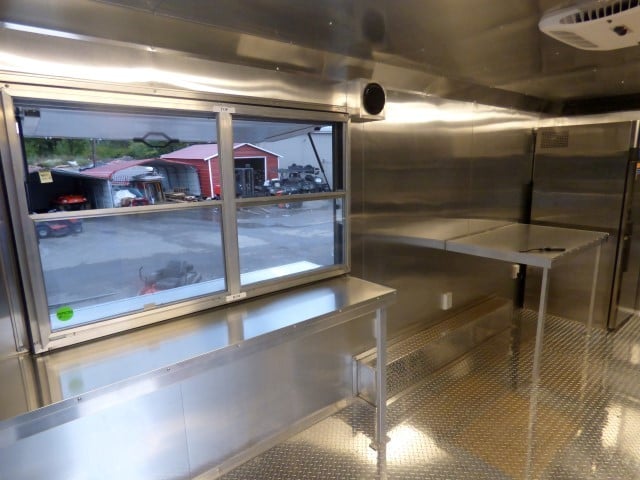 8.5' x 18' White Catering Event Concession Food Trailer With Appliances