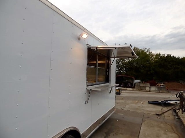 8.5' x 18' White Catering Event Concession Food Trailer With Appliances