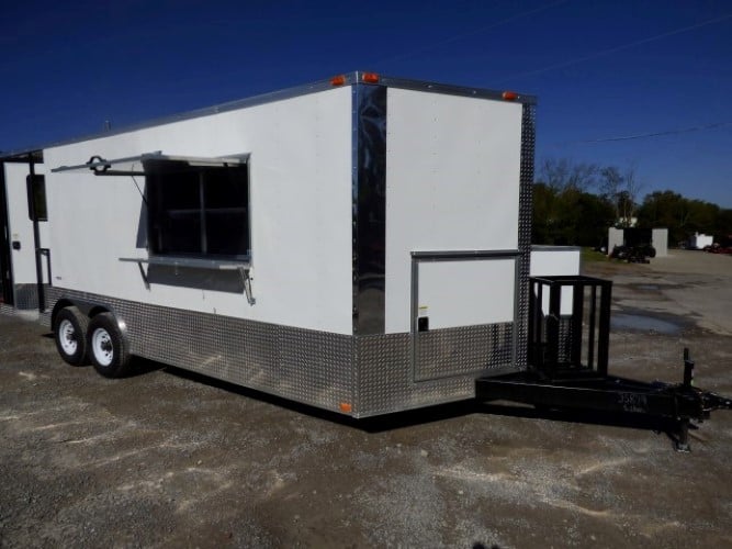 8.5' x 22' Concession Food White Catering Event Trailer