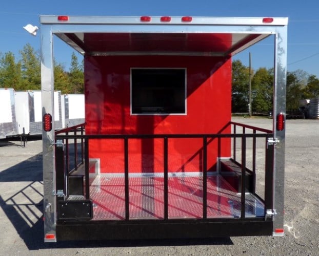 8.5' x 17' Concession Food Red Catering Event Trailer