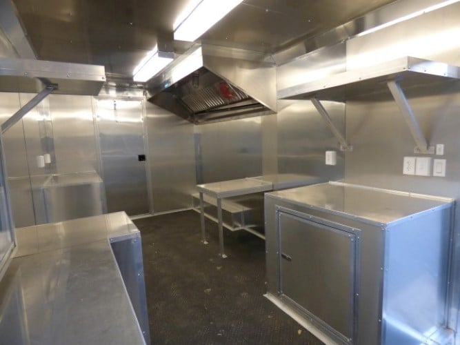 8.5' x 28' Black Concession Catering Event Food Trailer