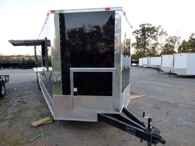 8.5' x 28' Black Concession Catering Event Food Trailer