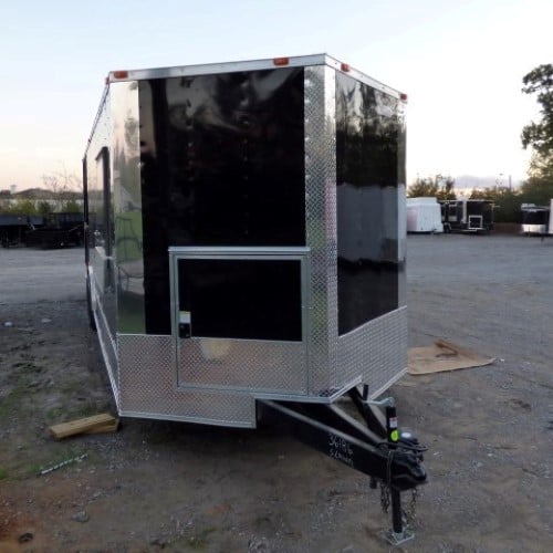 8.5' x 28' Black Concession Catering Event Food Trailer