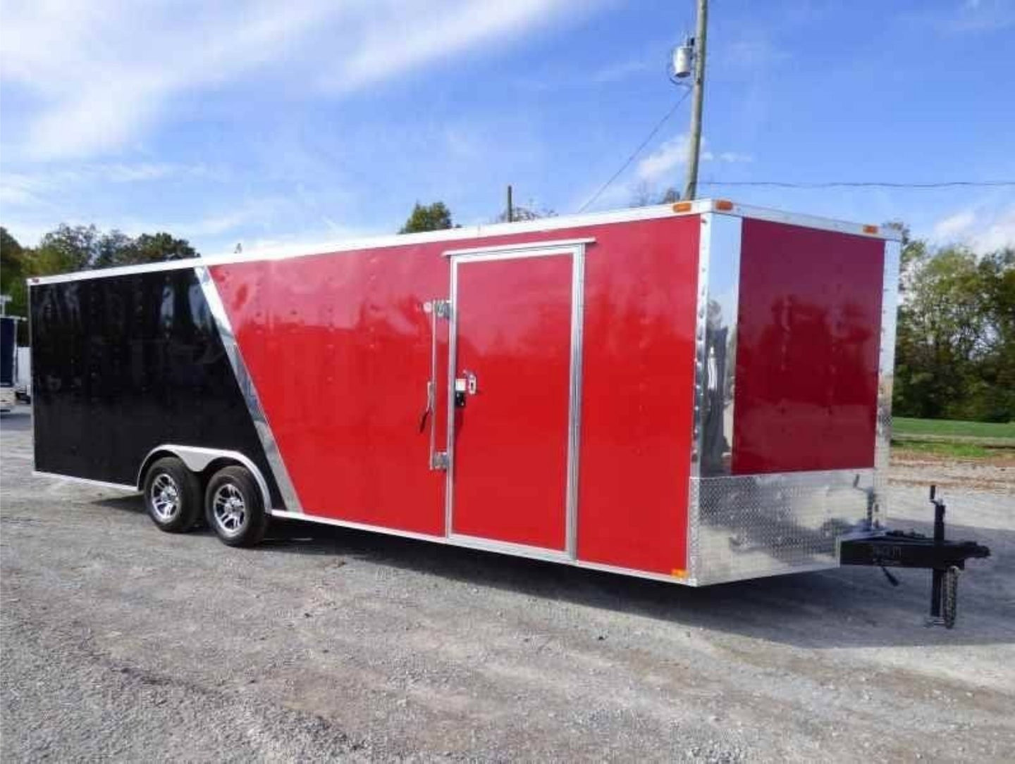 Enclosed Trailer 8.5'x24' Red & Black Equipment Hauler Storage - SLE Equipment - 4