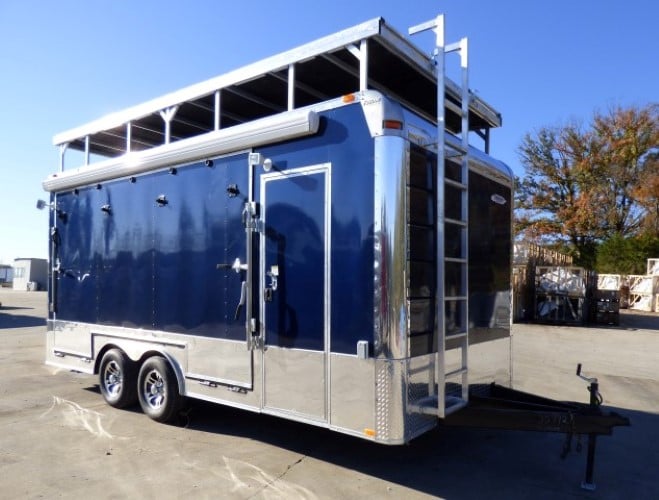 8.5' x 19' Concession Trailer Indigo Blue Marketing Stage Trailer