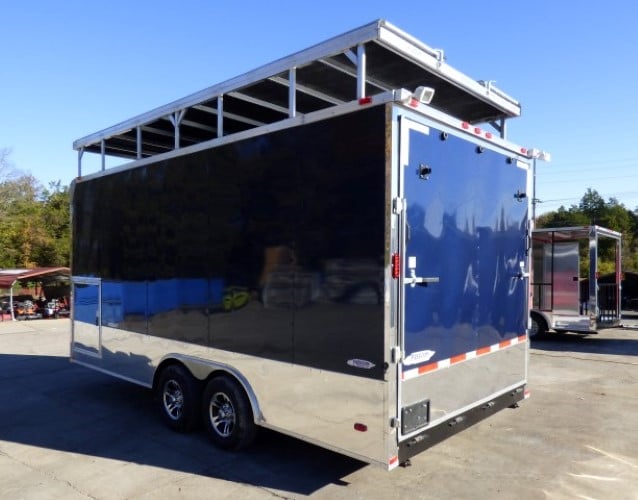 8.5' x 19' Concession Trailer Indigo Blue Marketing Stage Trailer