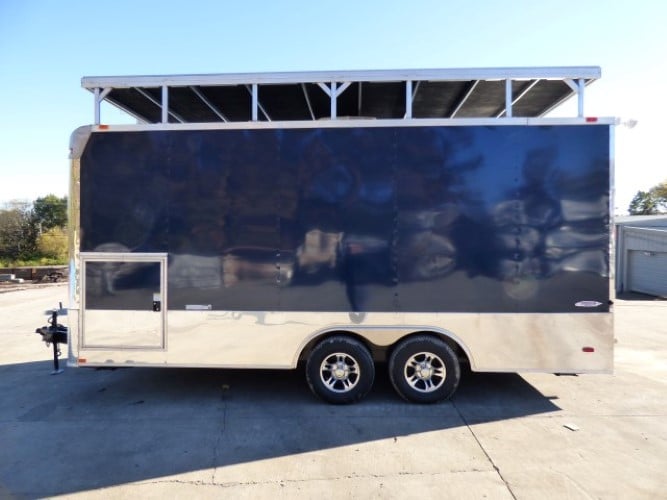 8.5' x 19' Concession Trailer Indigo Blue Marketing Stage Trailer