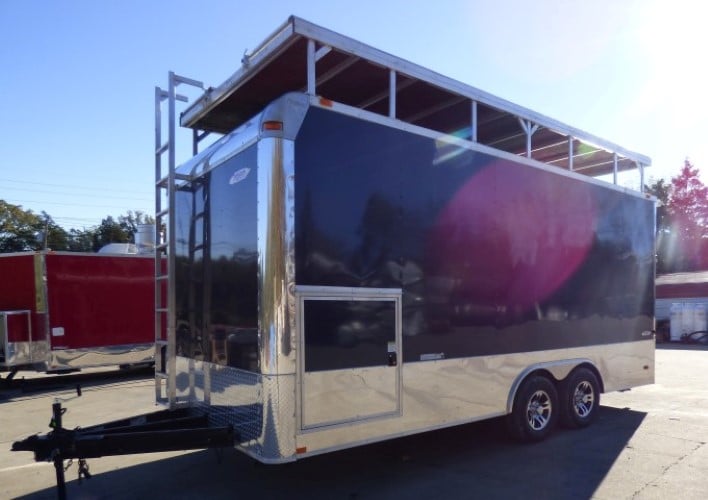 8.5' x 19' Concession Trailer Indigo Blue Marketing Stage Trailer