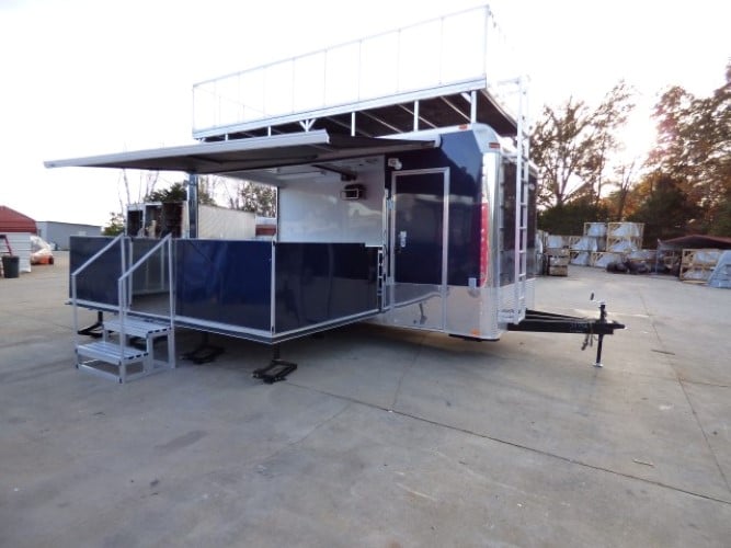 8.5' x 19' Concession Trailer Indigo Blue Marketing Stage Trailer